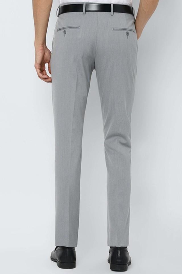 Buy VAN HEUSEN Textured Polyester Viscose Slim Fit Mens Work Wear Trousers   Shoppers Stop