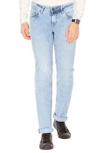 stone wash blue jeans