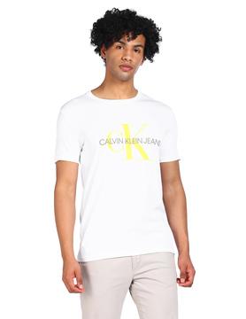 Buy CALVIN KLEIN JEANS White Solid Cotton Slim Fit Mens T-Shirt