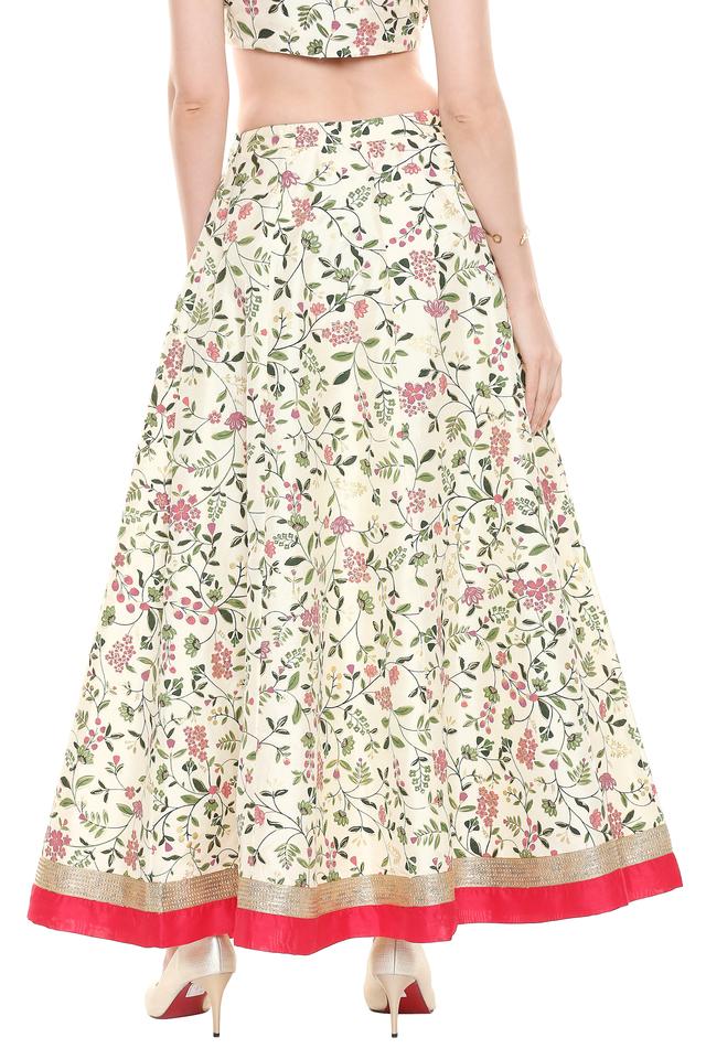 Buy INDYA White Womens Floral Print Skirt Shoppers Stop