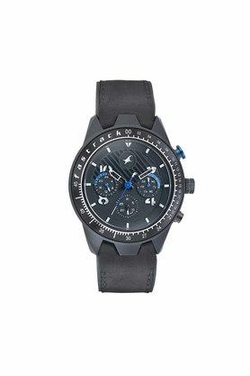 All nighters black shop dial leather strap watch