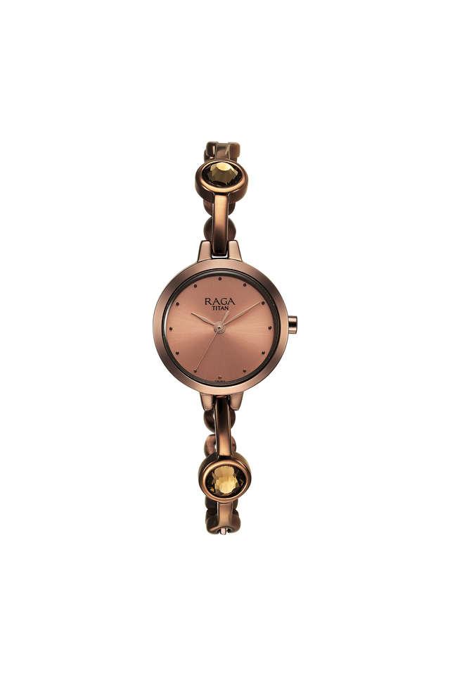 Buy TITAN Raga Viva 32.7 x 6.55 x 26.2 mm Rose Gold Dial Brass Analog Watch For Women 2576QM01 Shoppers Stop