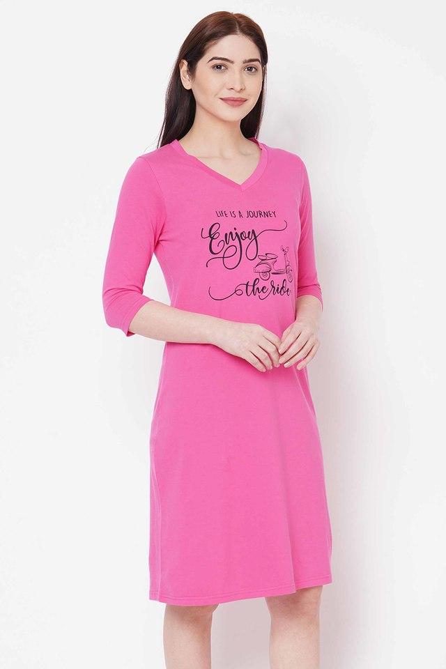 Pink colour night clearance dress