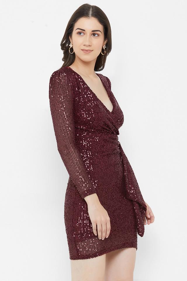 BEAUTIFUL SEQUINS VELVET SHORT DRESS FOR WOMEN -RYSVD001 – www.soosi.co.in