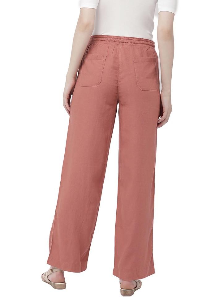 Winter pink slit straight petal hem pants – Fabnest