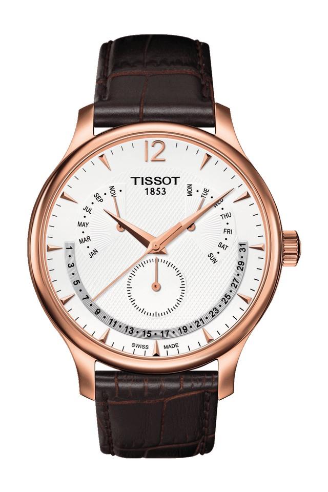 Buy TISSOT Mens White Dial Leather Multi Function Watch