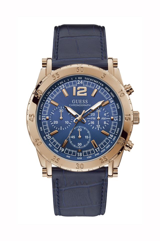 Buy GUESS Mens Blue Dial Leather Chronograph Watch - W1311G2