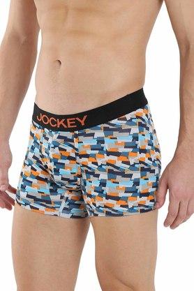 Pack of 3 blue stretch cotton briefs with geometric patterns Les Pockets