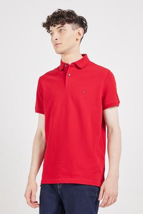 Tommy hilfiger discount red polo shirt