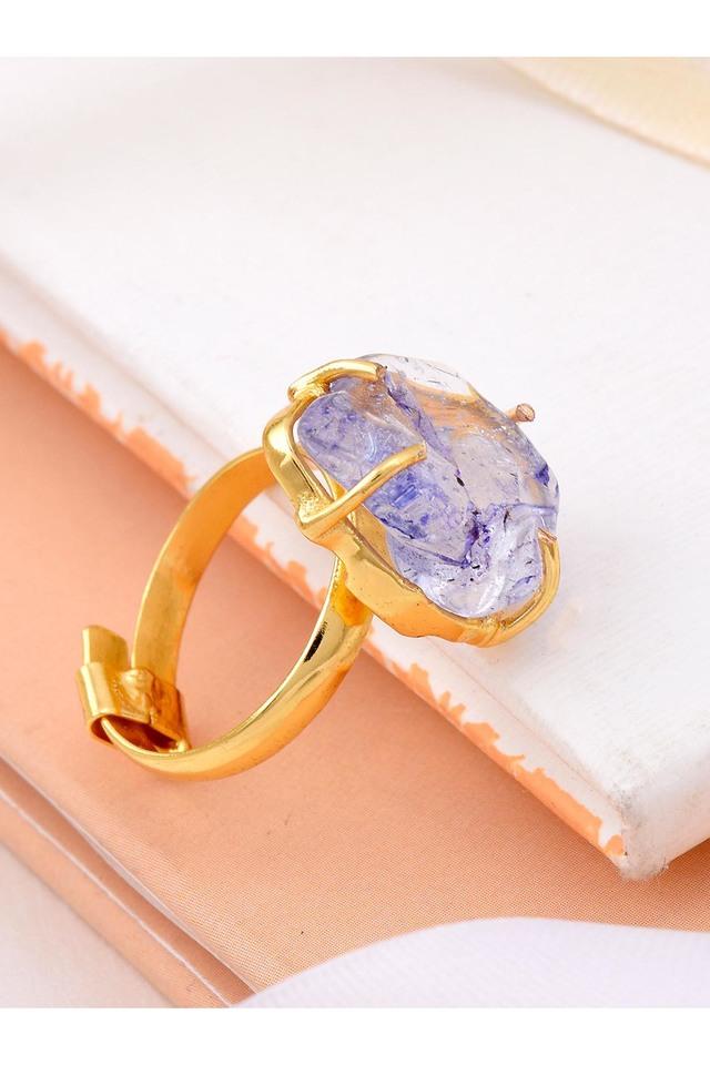 Blue Color Stone AD Ring