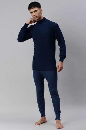 Buy Lux Cottswool Men Blue Solid Cotton Blend Thermal Sets Online at Best  Prices in India - JioMart.