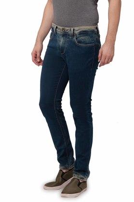 Men's Dark Wash Slim Fit Fleece Stretch Jeans