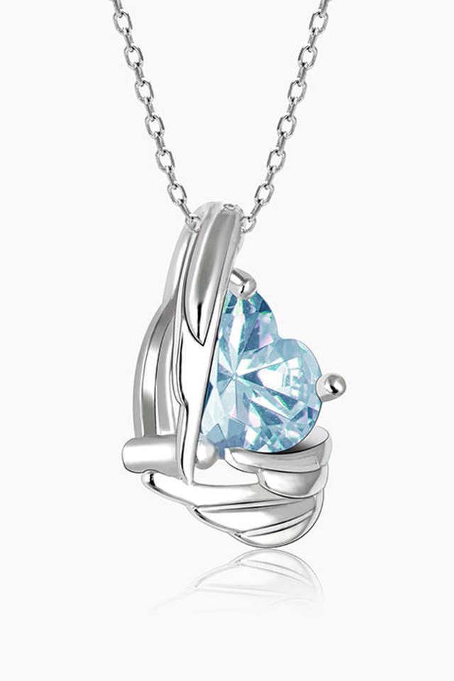 Fishing Hook Pendant with Blue Topaz - Nautical Jewelry Joseph's Jewelry