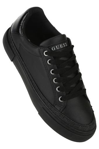guess black leather shoes