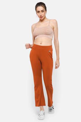 Buy Clovia Comfort-fit High Waist Flared Yoga Pants-Blue online