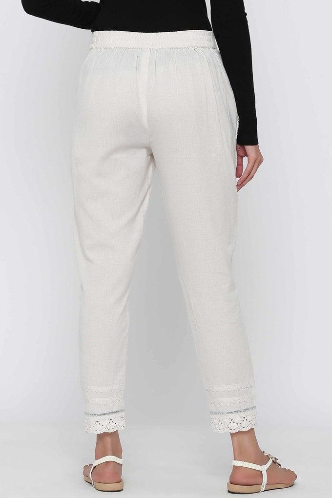 Buy Red Cotton Solid Cigarette Pants Online in India