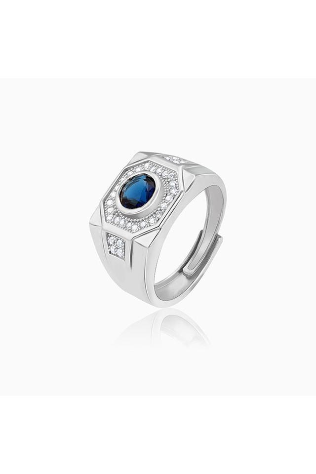 Buy GIVA For The Love Of Blue Sterling Silver Mens Western Ring