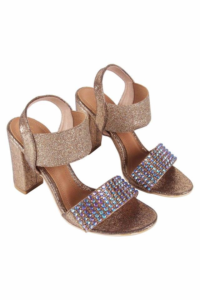 Gold sparkle online sandals