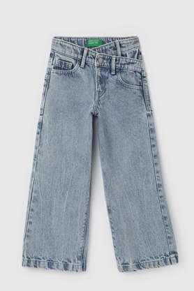 Buy UCB Light Solid Cotton Regular Girl's Jeans