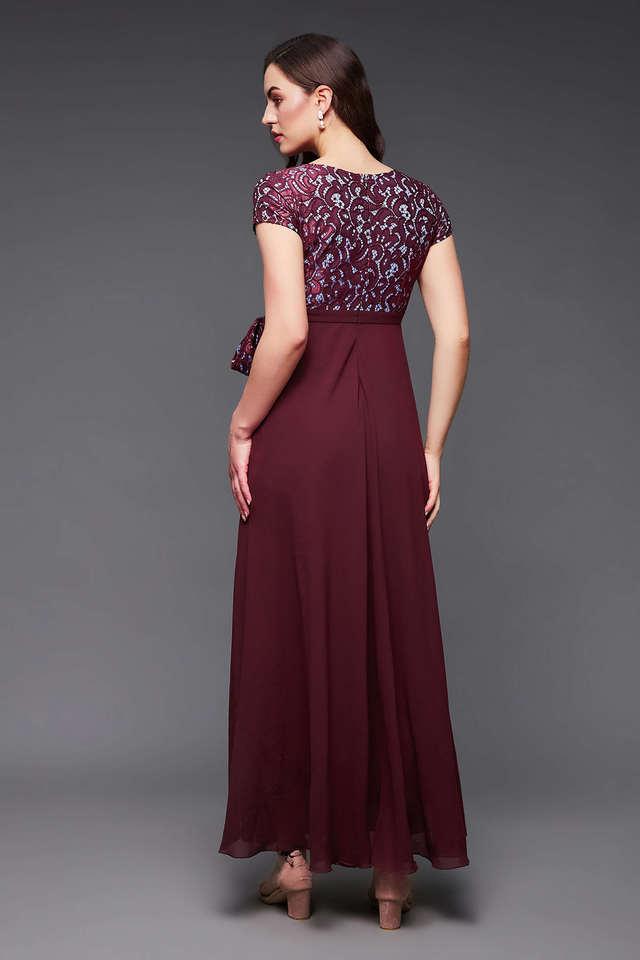 Halter Neck Maxi Dress in Mauve Wine