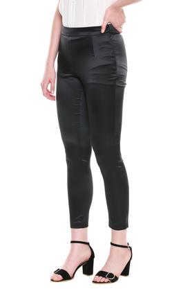  QUALITY COTTON HOUSE Women Shiny Pant Leggings,Solid