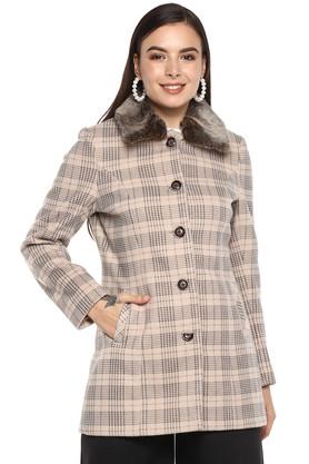 Checked coats outlet for women