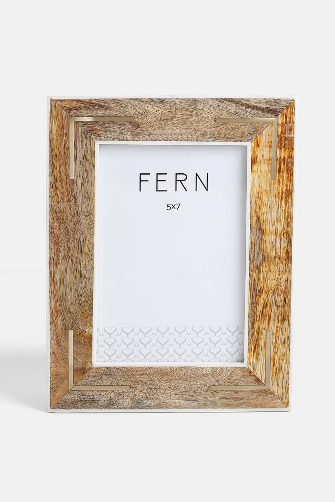 Buy FERN Brown Inlay Corner Wood Photo Frame 5x7 Inch Shoppers Stop