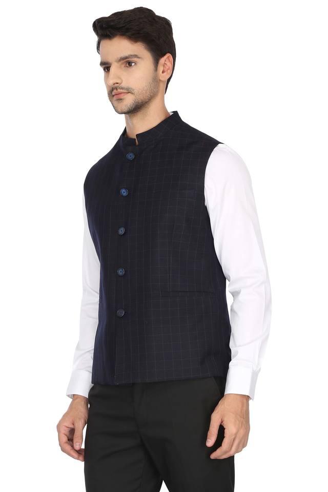 Checked 2024 nehru jacket