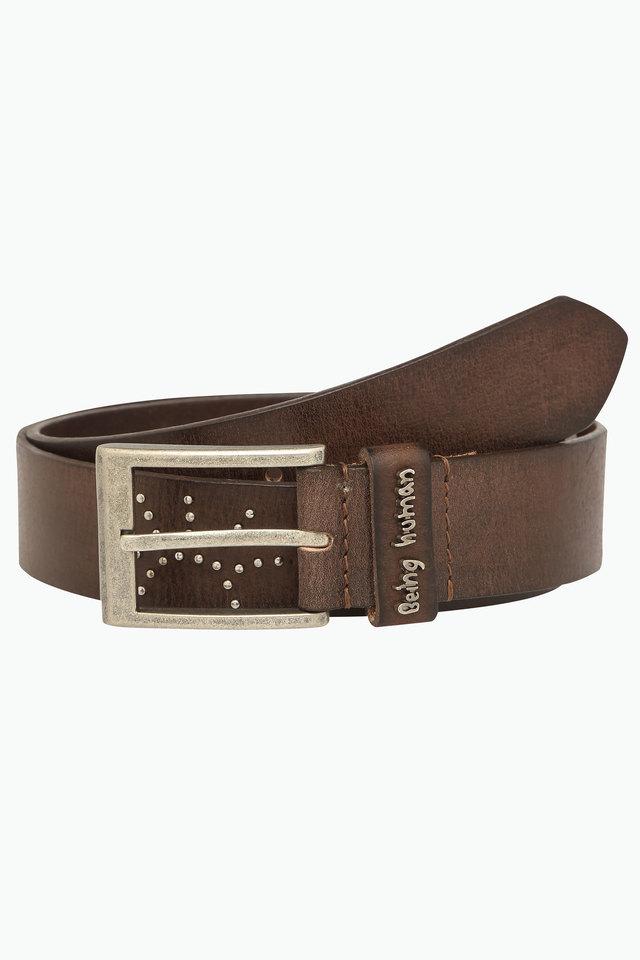 Buy BEING HUMAN Brown Mens Casual Leather Belt