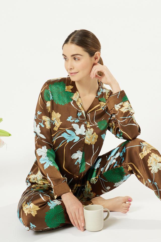 Buy INSENSE Printed Satin Woven Women s Top Pyjama Set