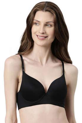 Buy Amante Padded Wired Push-Up Bra With Detachable Straps - Black Online