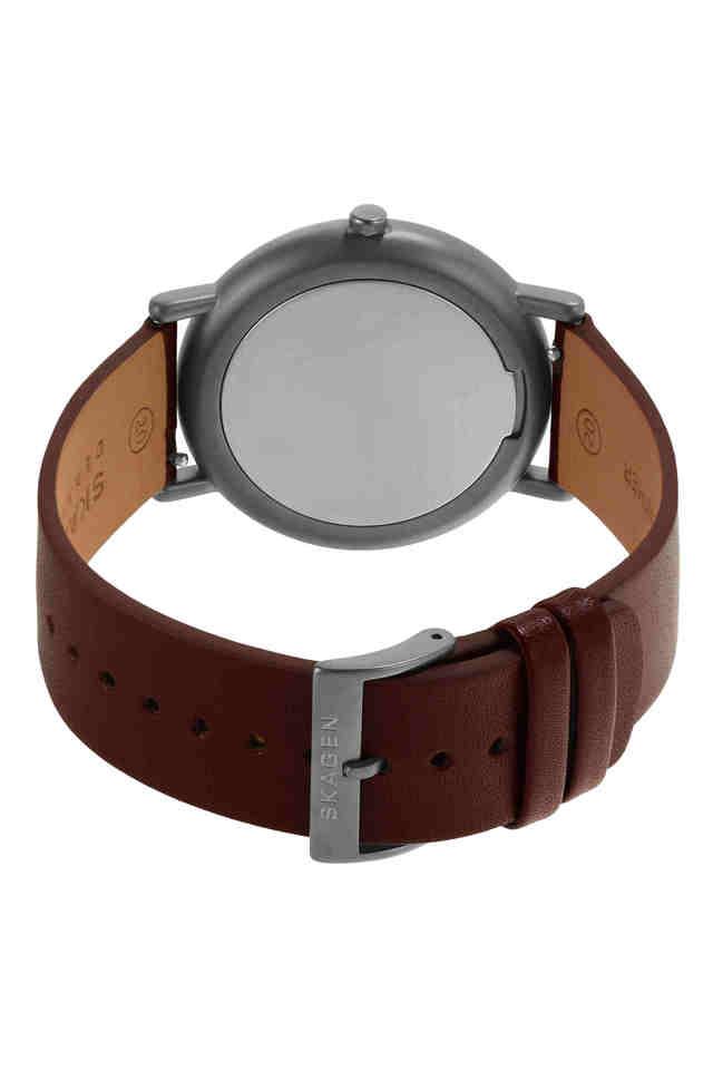 Buy SKAGEN Mens 40 mm Signatur Grey Dial Leather Analog Watch