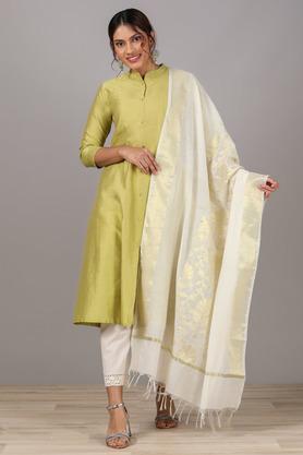Buy INFUSE Off White Woven Poly Silk Dupatta Shoppers Stop