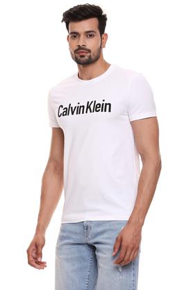 Buy Calvin Klein Jeans Men White Slim Fit Brand Logo Printed