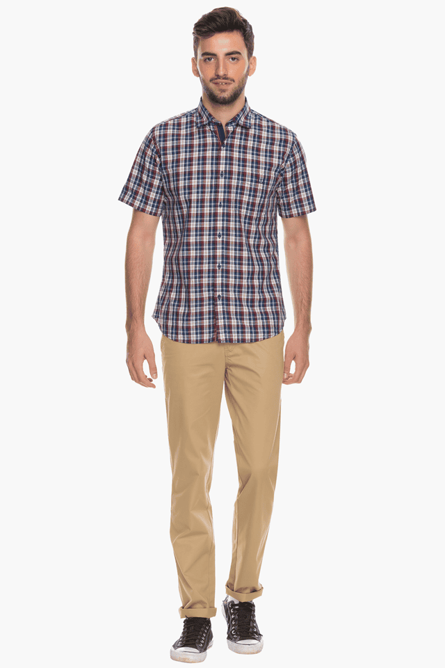 LOUIS PHILIPPE - Light Khaki Formal Trousers - 3