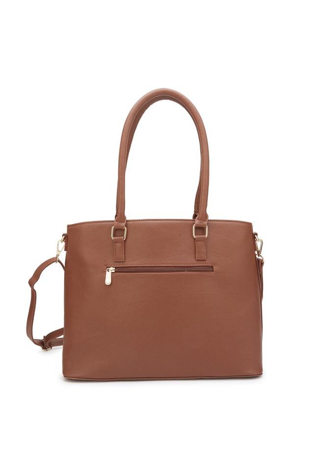 Faux leather tote 2025 bag with zipper