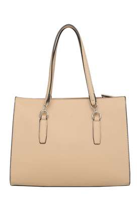 Buy GUESS Camel Womens Zip Closure Satchel Handbag Shoppers Stop