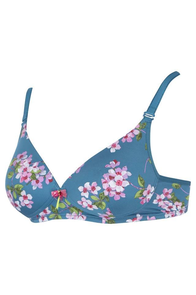 Buy Navy Blue Floral Print/Cream DD+ Non Pad Wired Full Cup Microfibre and  Lace Bras 2 Pack from the Next UK online shop