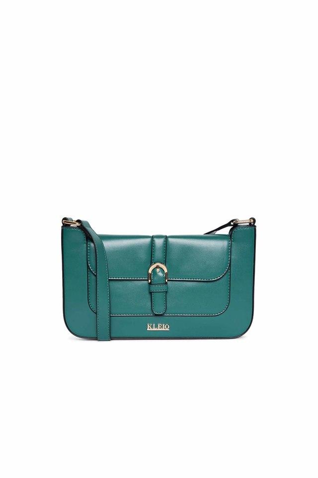 Buy KLEIO Olive Sleek Structured Shoulder Bag for Women Shoppers