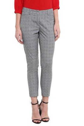 Check With Belll Bottom Multicolor Women Checked Trousers Waist Size 2840