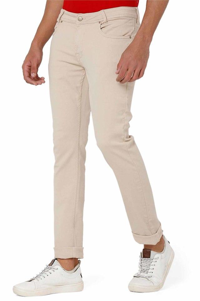 Buy MUFTI Solid Cotton Slim Fit Mens Casual Trousers  Shoppers Stop