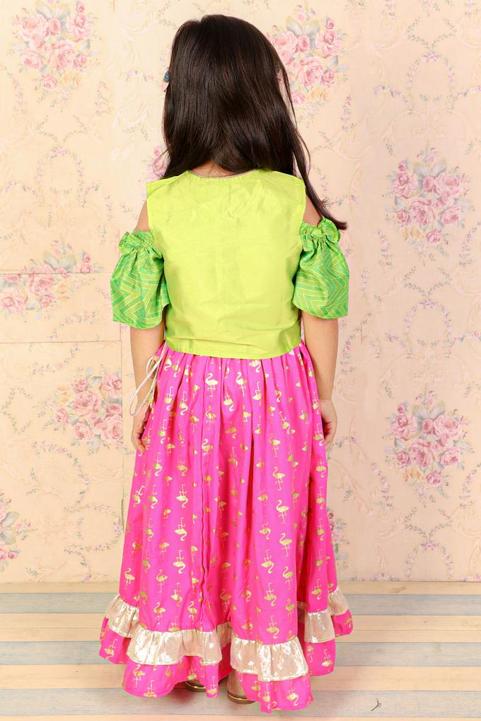 Buy TWISHA Lime Green Printed Polyester Regular Fit Infant Girls