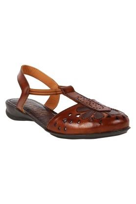 Leather slides women's online closed toe