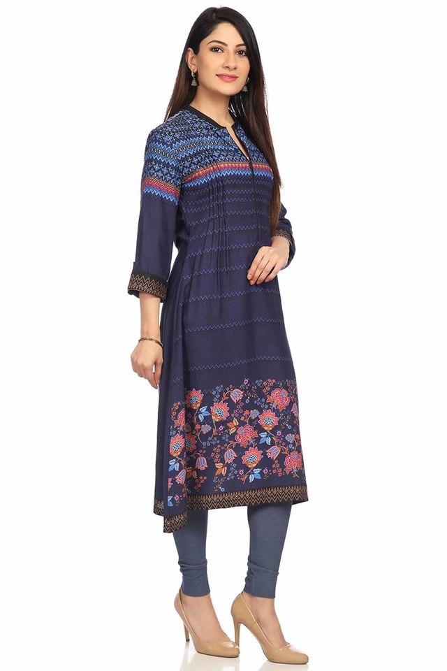 BIBA -  Denim Regular Kurtas - Main