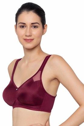 Buy TRIUMPH Bordeaux Womens Nylon Blend Non Padded Minimiser Bra