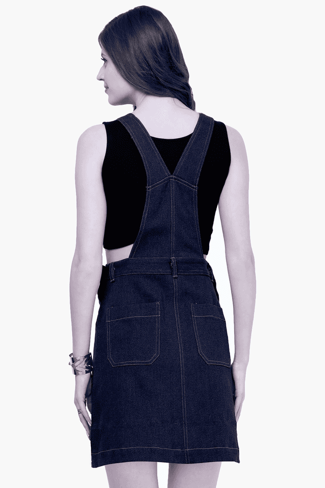 Buy FABALLEY Womens Denim Dungaree Dress Shoppers Stop