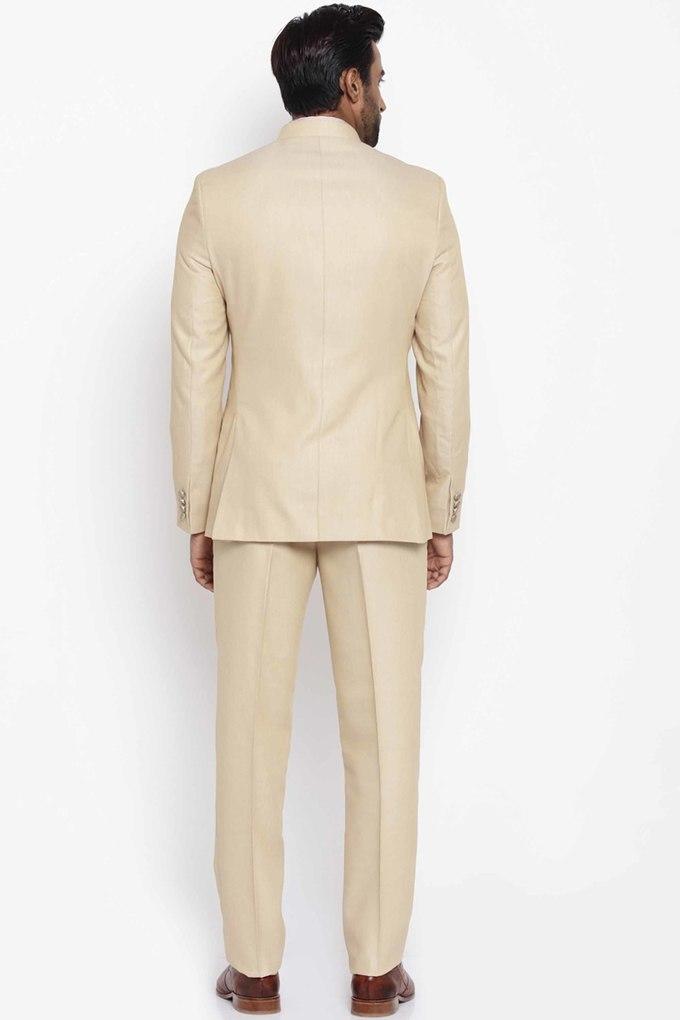 Buy RAYMOND Fawn Mens Slim Fit Bandhgala Suit | Shoppers Stop