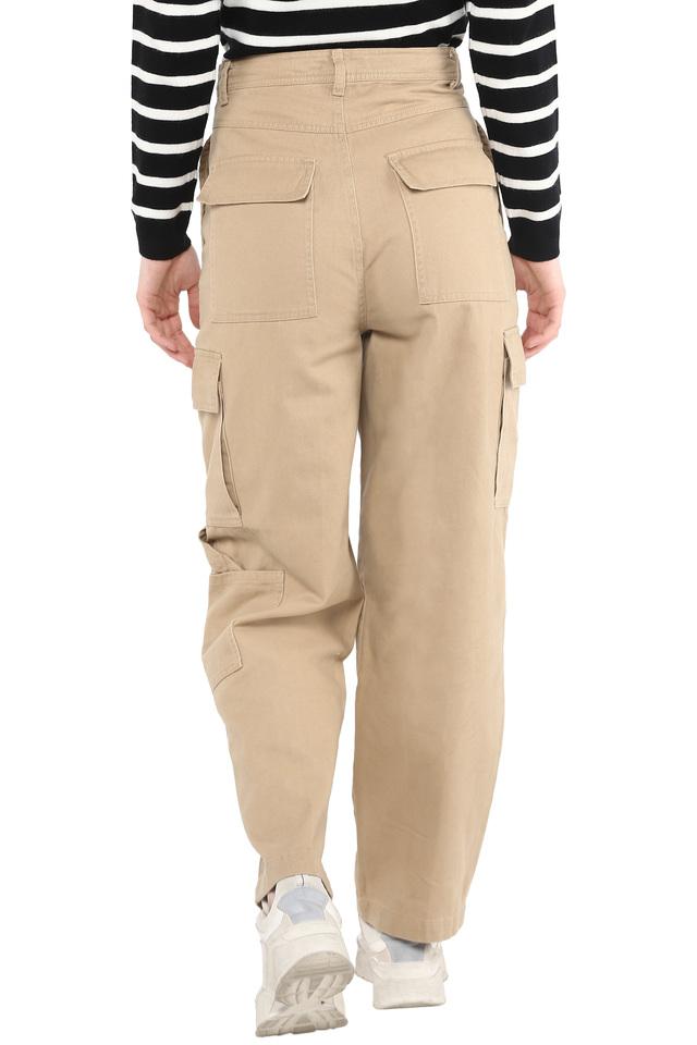 Buy COVER STORY Womens 6 Pocket Solid Cargos