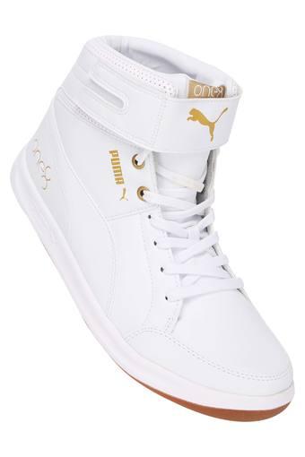 puma white lace shoes