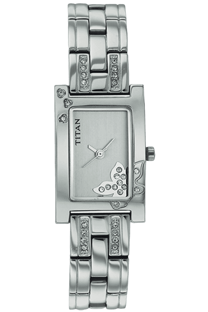 Titan nk2486sm01 stainless hotsell steel rectangular women's watch